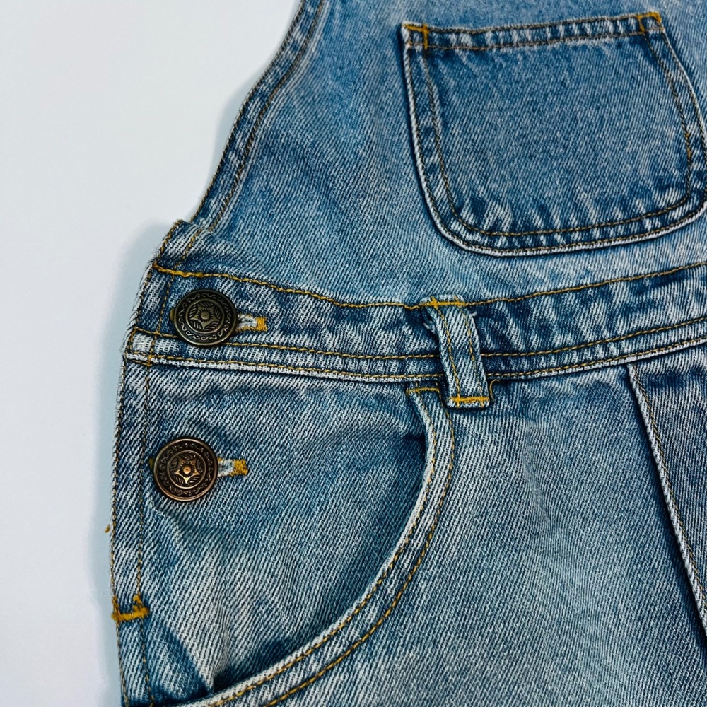 Vintage Peak-A-Babe 2T Denim Shortalls Bib Shorts Cotton - Picture 2 of 4